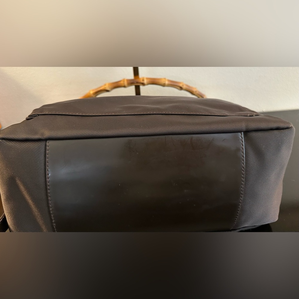 Gucci Nylon and Leather Bamboo Handle Bag - Picture 9 of 13